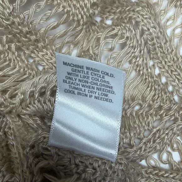 Roz & Ali Khaki Crochet Cardigan Sweater Plus Size 2X - Picture 6 of 6